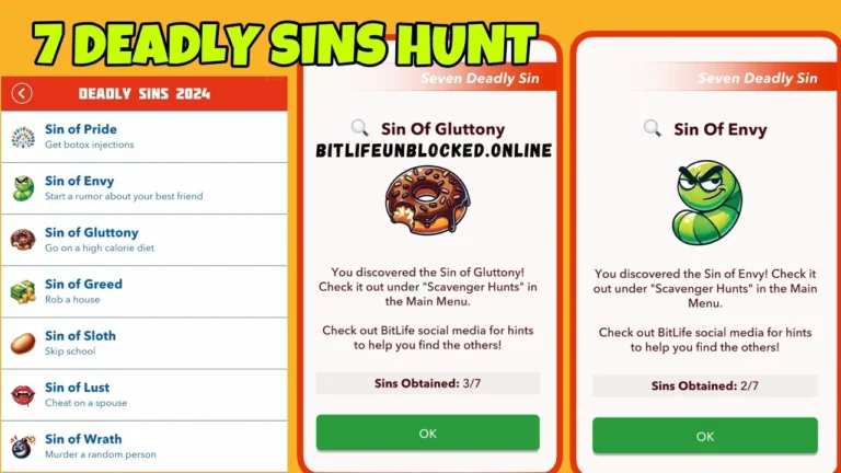 7 Deadly Sins Scavenger Hunt Challenge in BitLife