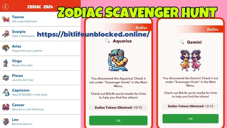 BITLIFE ZODIAC SCAVENGER HUNT