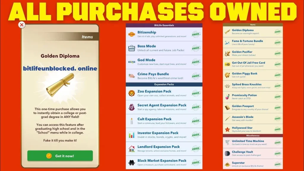 golden diploma bitlife